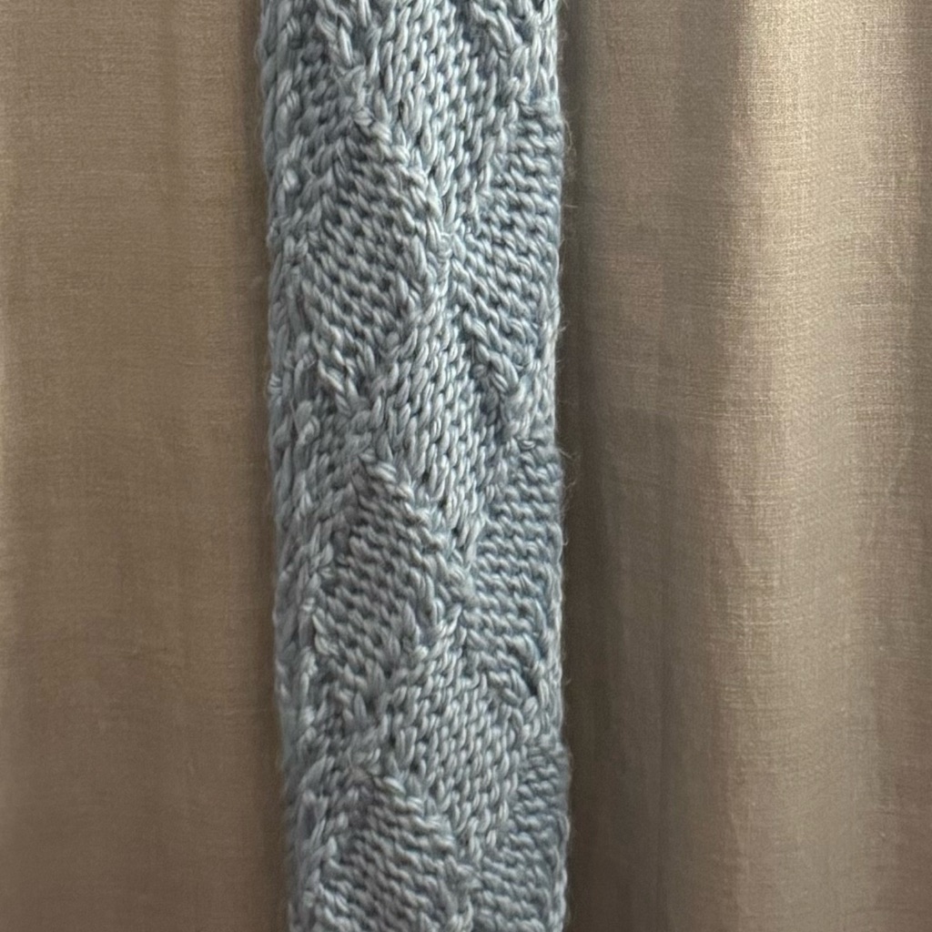 Elegant Blue Knit Scarf